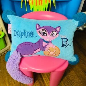 RARE Y2k Daphne cat Blue and Purple Bratz Petz Pillow